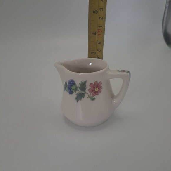 Syracuse China Dewitt Clinton Creamer Milk Pitcher Flowers White Vintage - Picture 2 of 10
